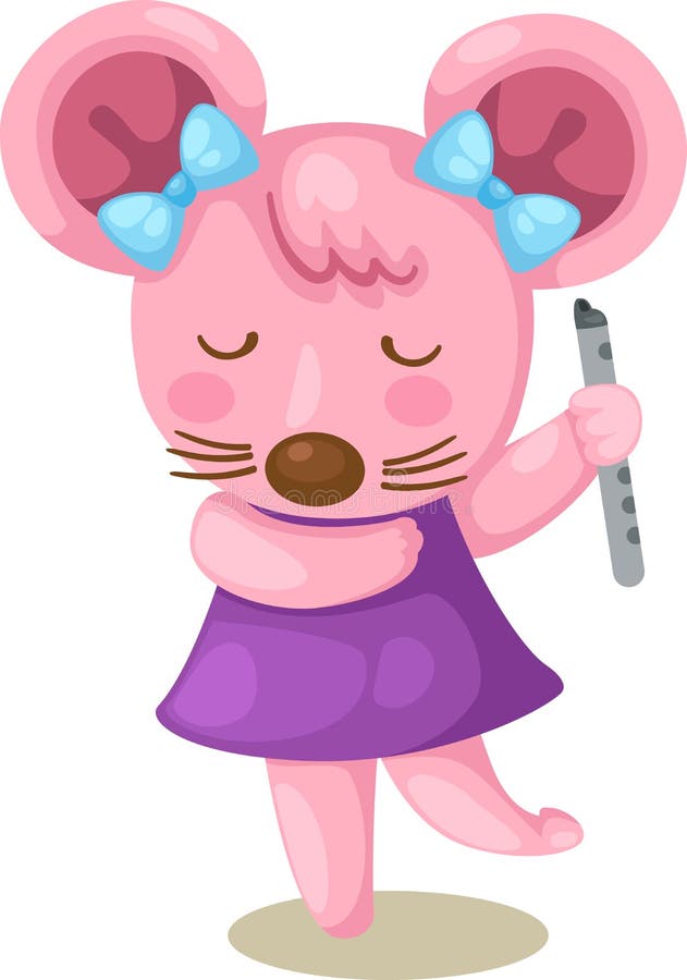 Mouse playing flute stock vector. Illustration of happiness 33815533
