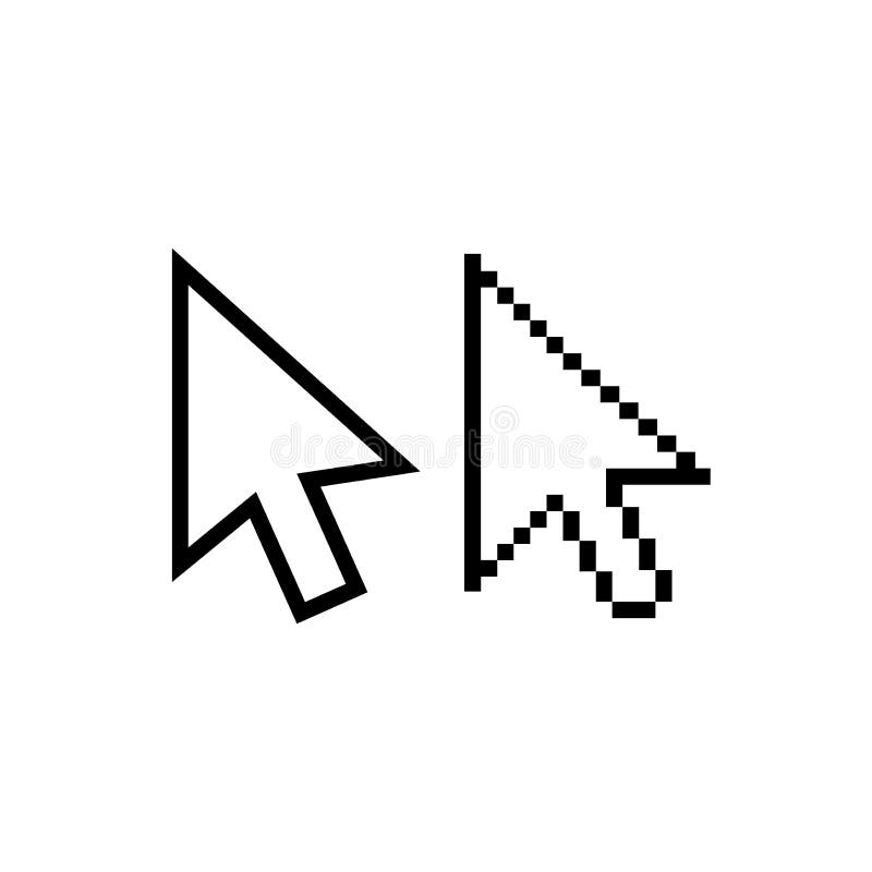 Mouse Pointer Arrow Vector Icons. Stock Vector - Illustration of pixel