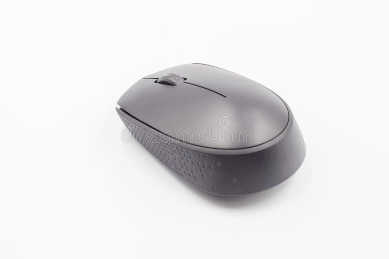 Mouse sem fio preto sobre fundo branco do mouse wireless do computador sem fio sobre fundo branco fotos de stock royalty free