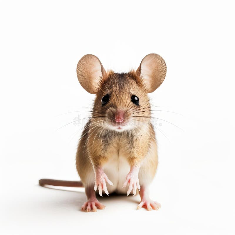 High-quality Minimalist Full Body Mouse On White Background royalty free illustration