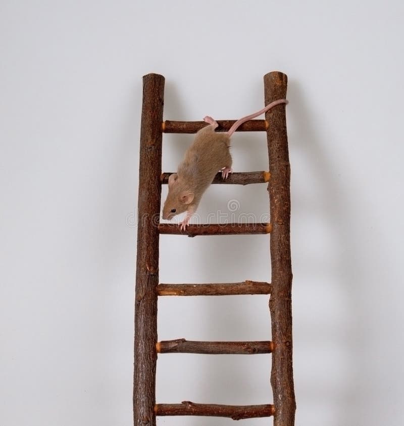 Mouse on a toy staircase