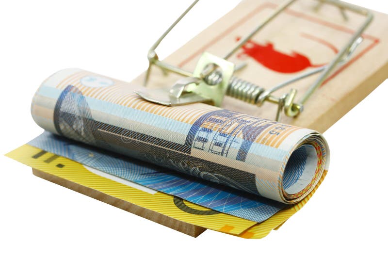 Mouse trap holding rolls of money