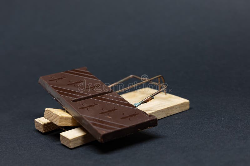 Mouse Trap with a Chocolate Bait Stock Image Image of wood, attention 269145183