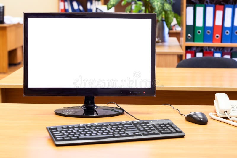 Mouse-ul de computer de la tastatură pentru monitor pe biroul de birou royalty free stock photography