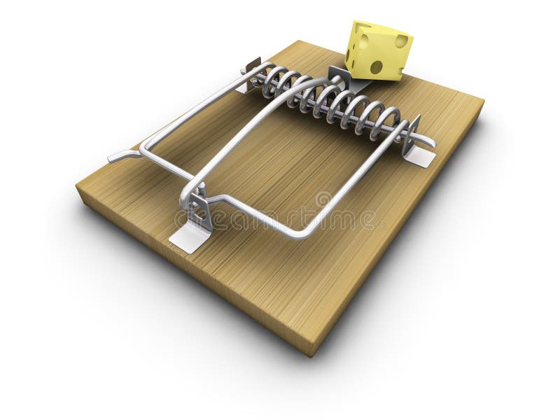 Mousetrap Isolated Mouse Trap Vector Illustration Stock
