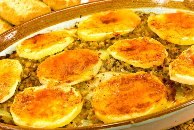 Moussaka-casserole- with cheese,eggplant and baked royalty free stock image Moussaka-casserole- with cheese,eggplant and baked royalty free stock image
