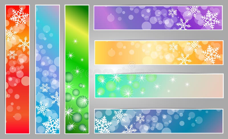 Mousserande baner för vinter med snöflingor vektor illustrationer Mousserande baner för vinter med snöflingor vektor illustrationer