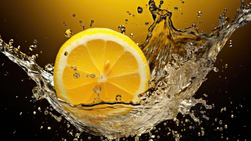 Mousserande halv citron gul stock illustrationer