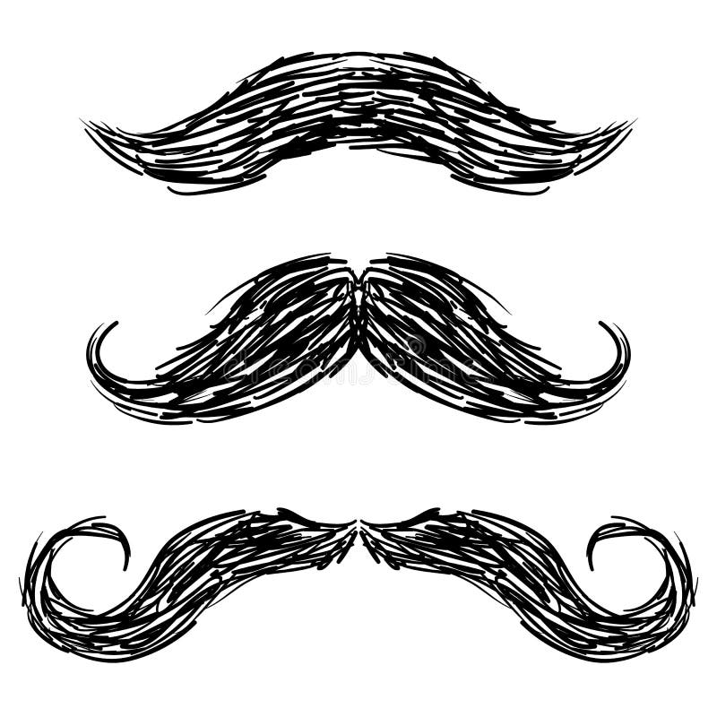 Moustache sketch vector illustration