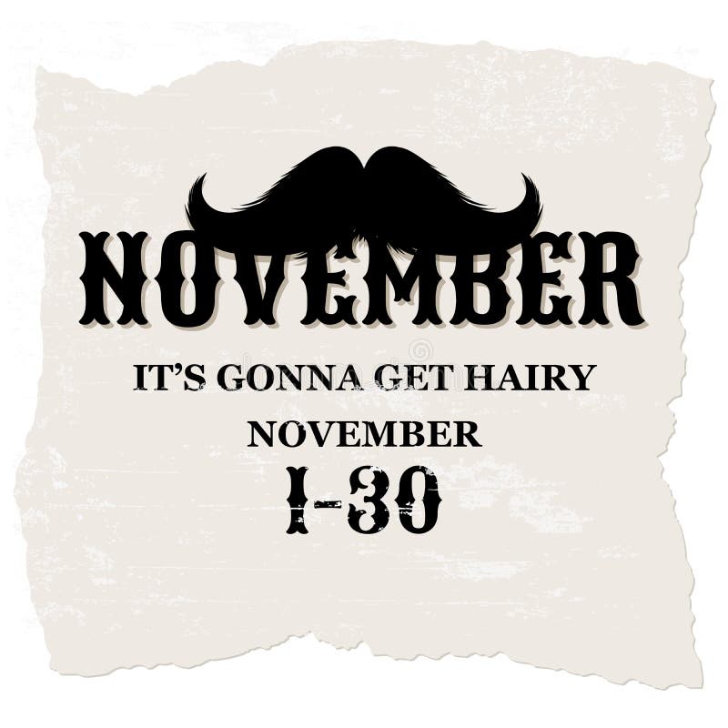 Moustaches Blog Post Template for November Challenge. Bloggers and Social Media. Black Mustache Silhouette. royalty free illustration