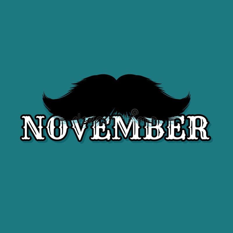 Moustaches Blog Post Template for November Challenge. Bloggers and Social Media. Black Mustache Silhouette. stock illustration
