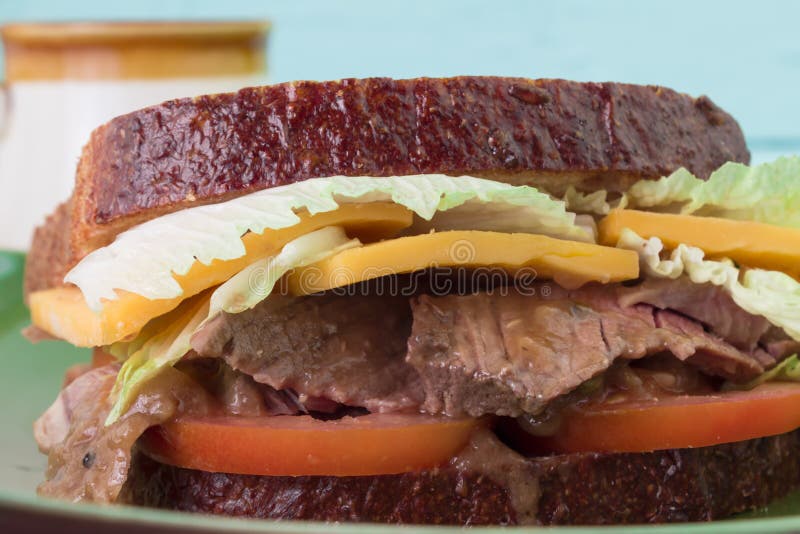 Mouth Watering Roast Beef and Gravy Sandwich Stock Image Image of