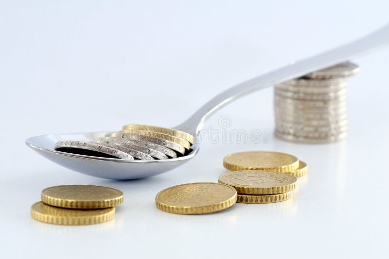Mouthful of money stock image