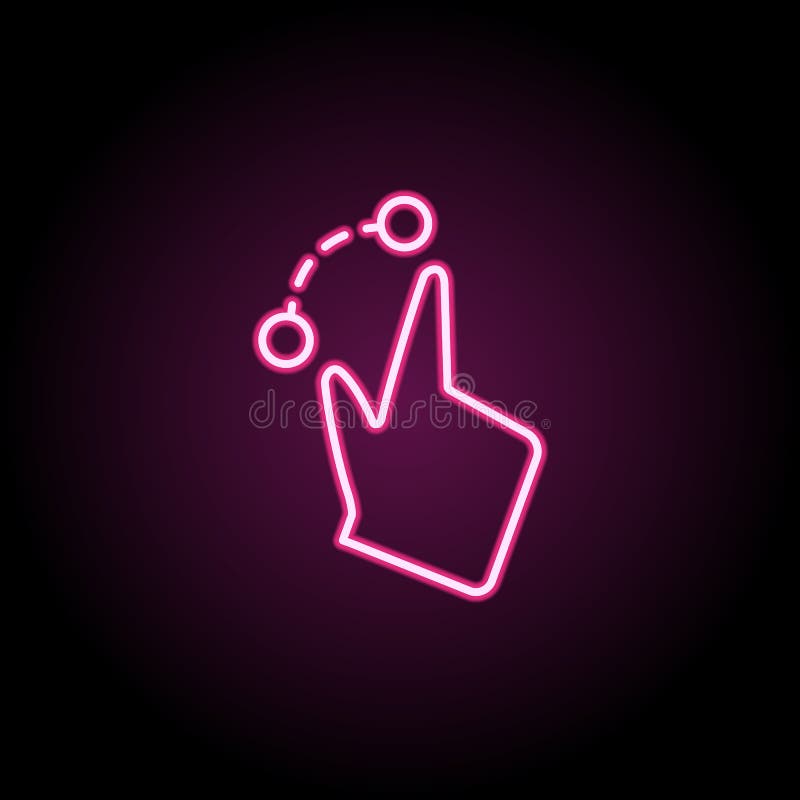 Move, finger, touch, hands neon icon. Simple thin line, outline vector of touch gesture icons for ui and ux, website or mobile application on dark gradient background