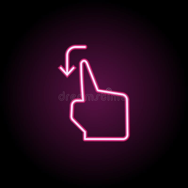 Move, finger, touch neon icon. Simple thin line, outline vector of touch gesture icons for ui and ux, website or mobile stock illustration