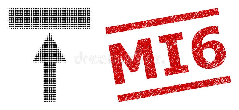 Distress MI6 Seal and Halftone Dotted Move Top vector illustration