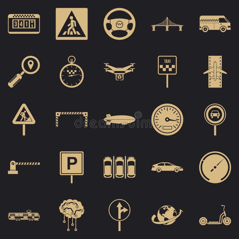 Movement Icons Set, Flat Style Stock Vector Illustration of motor