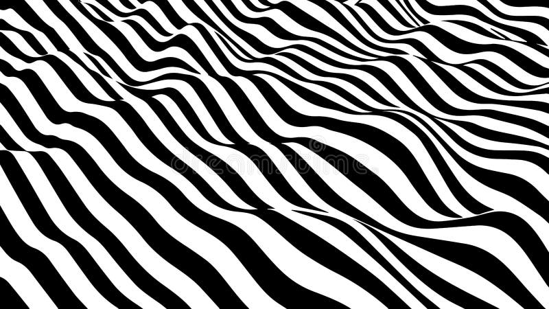 Movement lines illusion. Abstract wave whith black and white curve lines. Vector optical illusion royalty free illustration Movement lines illusion. Abstract wave whith black and white curve lines. Vector optical illusion royalty free illustration