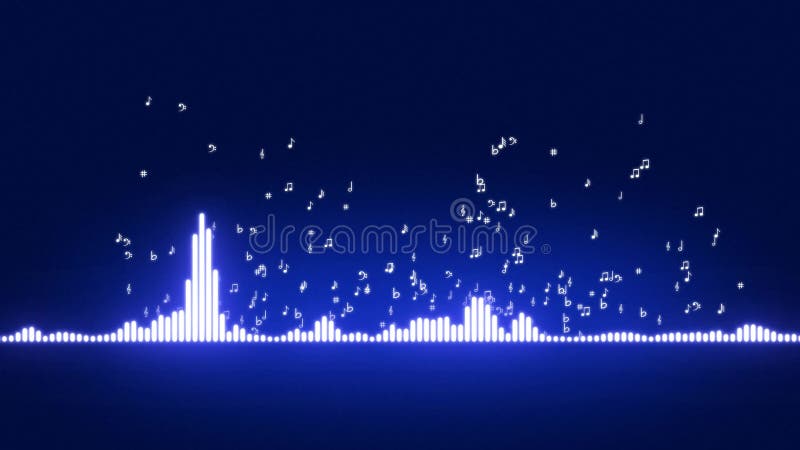 Mover-se audio das barras do equalizador Níveis de controle da música Notas musicais que partem do equalizador ilustração do vetor Mover-se audio das barras do equalizador Níveis de controle da música Notas musicais que partem do equalizador ilustração do vetor