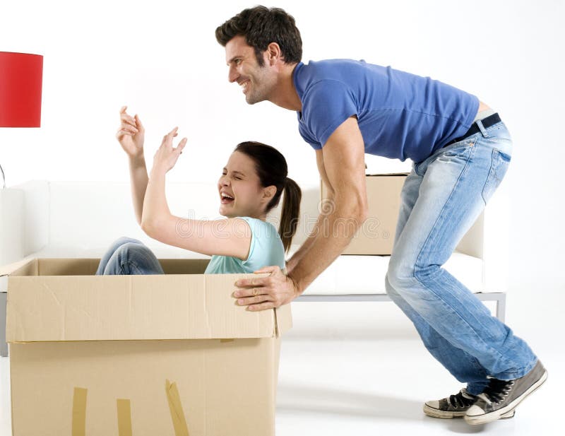Couple moving into new home. Couple moving into new home