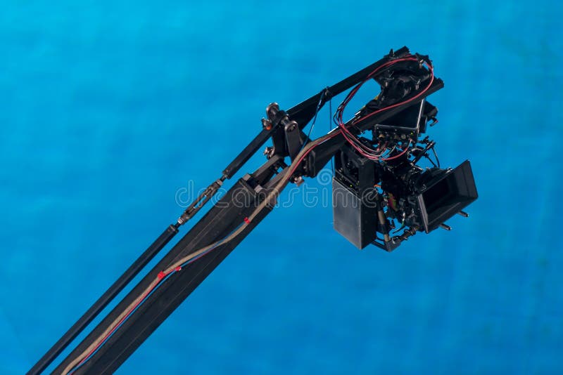 Movie camera on a crane stock image. Image of technology 46749227