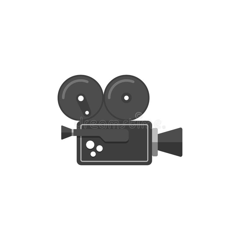 Movie camera icon in flat style. stock illustration Movie camera icon in flat style. stock illustration