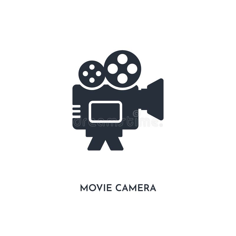 Movie Camera Icon. Simple Element Illustration. Isolated Trendy Filled ...