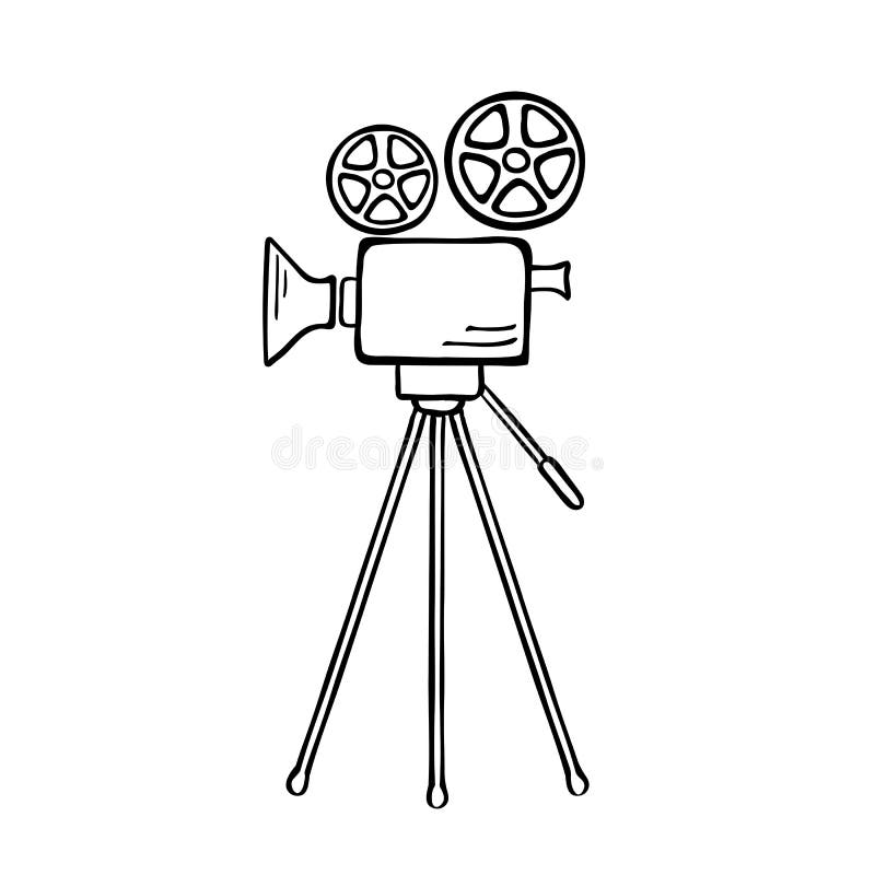 Video camera retro cinematography device on tripod  Stock Illustration  79572006  PIXTA