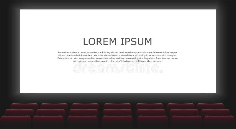 Movie Cinema Premiere Poster Design with Screen and Auditorium. Rows of ...