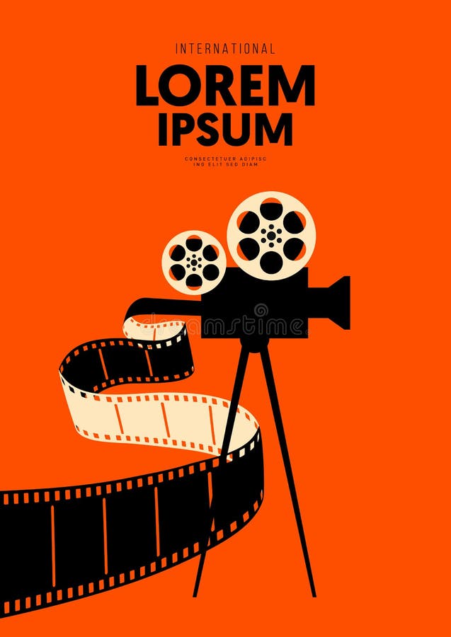 Movie and Film Poster Design Template Background with Vintage Movie Camera  Stock Vector - Illustration of filmstrip, filmmaking: 200111526