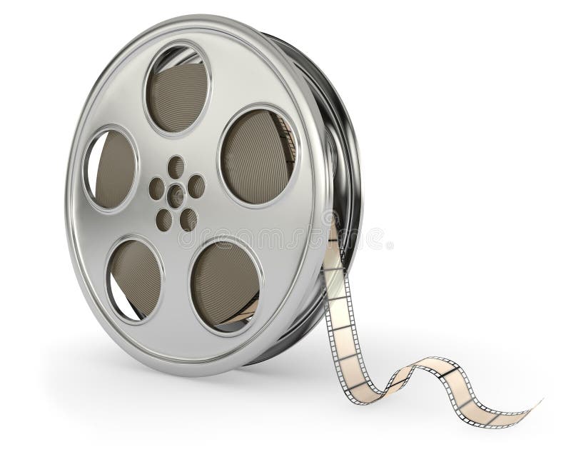 Movie Films Spool with Film Stock Illustration - Illustration of movie,  media: 19643334