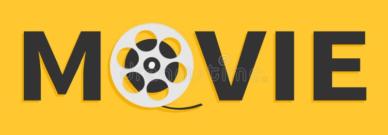 Movie Reel Icon. I Love Cinema Icon. Word MOVIE. Film Festival For Movie Flyer Template Word