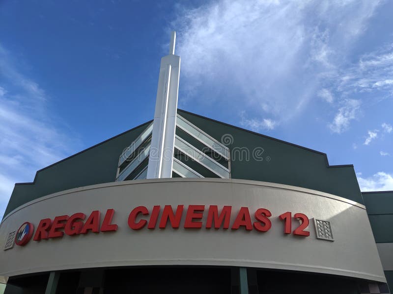 Movie Theater Marquee of Regal Cinemas 12 Pearl Highlands Editorial