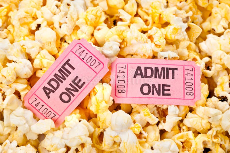 Movie tickets and popcorn