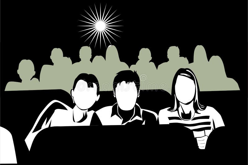 At the movies vector illustration At the movies vector illustration