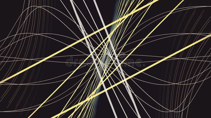 Movimiento colorido abstracto de líneas rectas y curvadas grises y amarillas en fondo negro animaci?n Rayas estrechas ilustración del vector Movimiento colorido abstracto de líneas rectas y curvadas grises y amarillas en fondo negro animaci?n Rayas estrechas ilustración del vector
