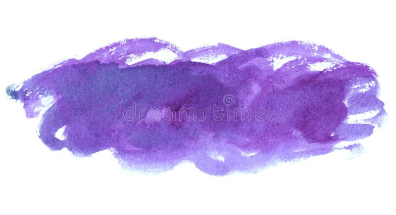 Movimiento púrpura con textura del cepillo, punto brillante del watercolour aislado en el fondo blanco, ejemplo pintado a mano ilustración del vector Movimiento púrpura con textura del cepillo, punto brillante del watercolour aislado en el fondo blanco, ejemplo pintado a mano ilustración del vector