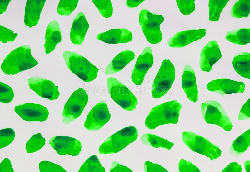 Movimientos abstractos pintados a mano de la acuarela en verde en el fondo blanco Fondo de repetición abstracto del verano y de l imágenes de archivo libres de regalías Movimientos abstractos pintados a mano de la acuarela en verde en el fondo blanco Fondo de repetición abstracto del verano y de l imágenes de archivo libres de regalías