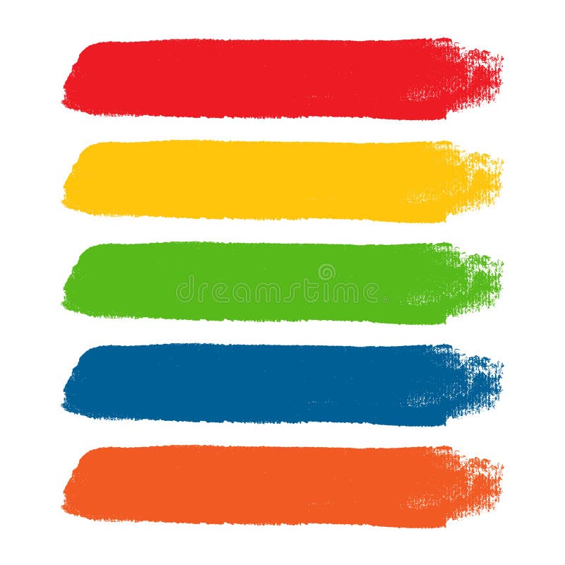 Movimientos coloridos del cepillo de la acuarela del vector stock de ilustración Movimientos coloridos del cepillo de la acuarela del vector stock de ilustración