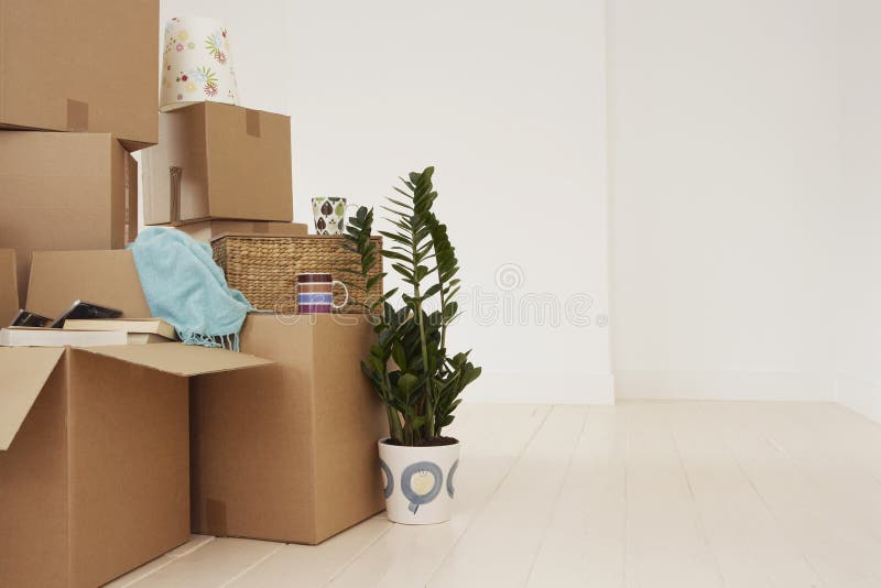 Moving Boxes In New House royalty free stock photography Moving Boxes In New House royalty free stock photography