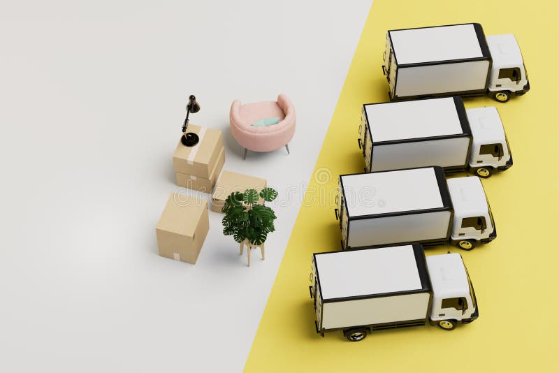 Moving Company Services. Transportation of Things by Trucks. Trucks and