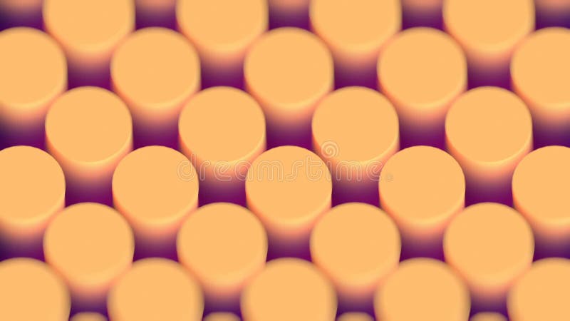 Moving cylinders pattern with trendy gradient. 3d render seamless loop animation stock illustration