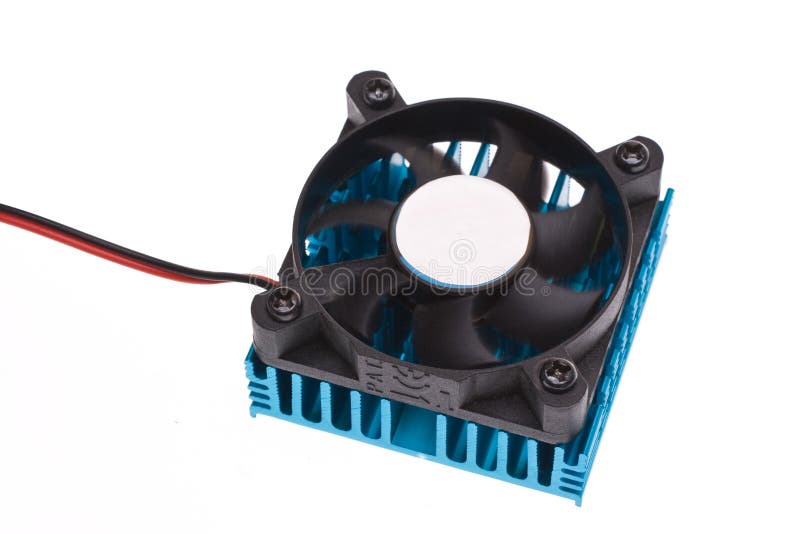 Moving fan on a heat sink stock photo. Image of card, electronic 5404294