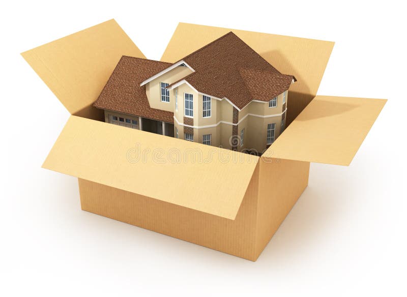Moving house. Real estate market. Three-dimensional image. stock photography