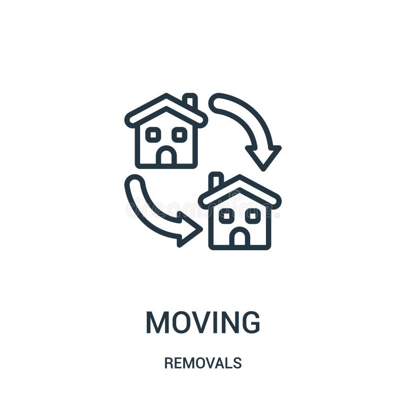 Moving icon vector from removals collection. Thin line moving outline icon vector illustration. Linear symbol for use on web and mobile apps, logo, print media. Removals symbol vectors