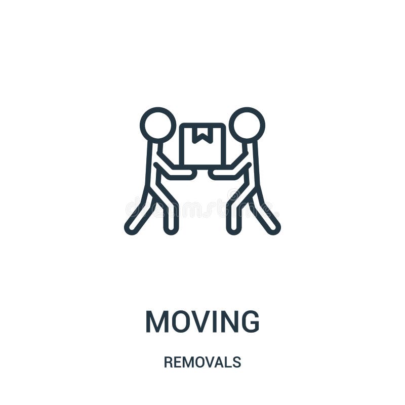 Moving icon vector from removals collection. Thin line moving outline icon vector illustration. Linear symbol for use on web and mobile apps, logo, print media. Removals symbol vectors