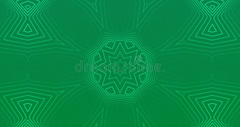 Moving kaleidoscope abstract green patterns and shapes vector illustration