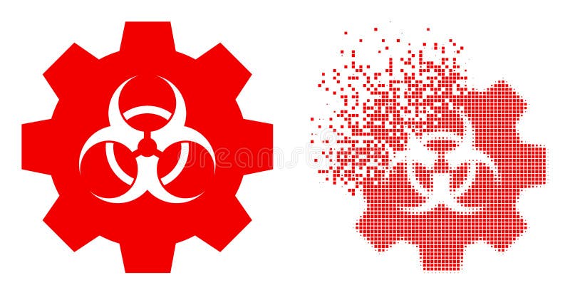 Moving Pixel and Original Biohazard Industry Icon vector illustration