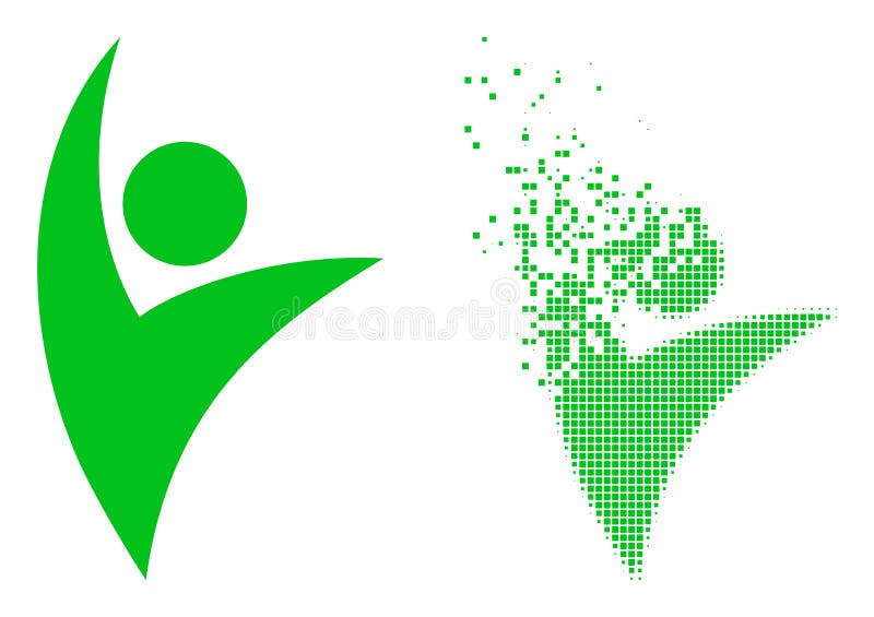 Moving Pixel and Original Eco Man Icon stock illustration