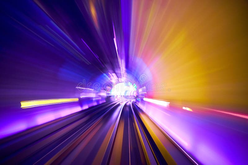Moving Tunnel Railway Background Motion Blur Stock Image - Image of ...